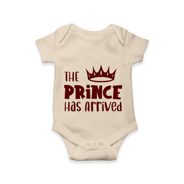 The Prince Has Arrived Romper | Custom Baby Romper for Your Little Prince - IVORY - New Born (Chest 14")