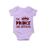 The Prince Has Arrived Romper | Custom Baby Romper for Your Little Prince - LILAC - New Born (Chest 14")