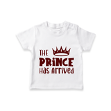 The Prince Has Arrived TShirt | Custom Baby TShirt for Your Little Prince - WHITE - 0-5 Months Old (Chest 17")