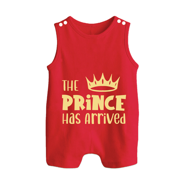 The Prince Has Arrived Romper Suit | Custom Baby Romper Suit for Your Little Prince - RED - 0 - 5 Months Old (Chest 18")