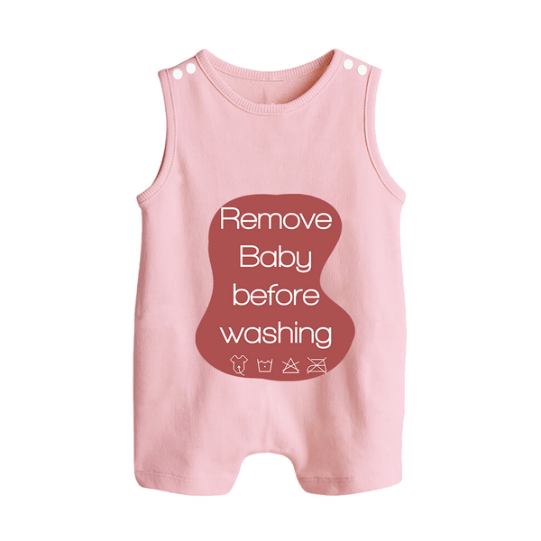 Remove Baby Before Washing Romper Suit | Funny Personalized Baby Romper Suit - BABY PINK - 0 - 5 Months Old (Chest 18")