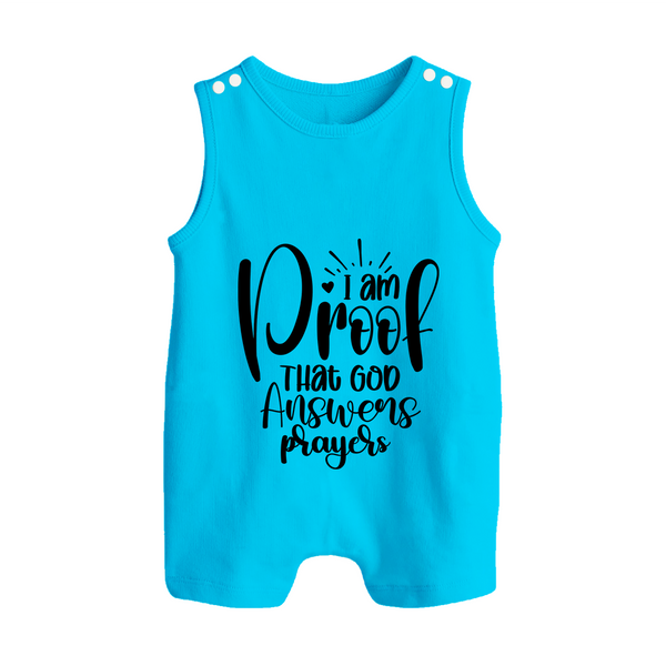 I Am Proof That God Answers Prayers Romper Suit | Custom Baby Romper Suit for Your Little Miracle - SKY BLUE - 0 - 5 Months Old (Chest 18")