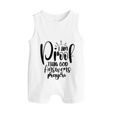 I Am Proof That God Answers Prayers Romper Suit | Custom Baby Romper Suit for Your Little Miracle - WHITE - 0 - 5 Months Old (Chest 18")