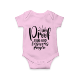 I Am Proof That God Answers Prayers Romper | Custom Baby Romper for Your Little Miracle - BABY PINK - New Born (Chest 14")