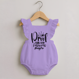 I Am Proof That God Answers Prayers Romper Frock | Custom Baby Romper Frock for Your Little Miracle - LILAC - 0 - 3 Months Old (Chest 19")