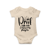I Am Proof That God Answers Prayers Romper | Custom Baby Romper for Your Little Miracle - IVORY - New Born (Chest 14")