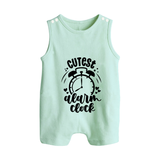 Cutest Alarm Clock Romper Suit | Personalized Baby Romper Suit for the Sleepyheads - MINT GREEN - 0 - 5 Months Old (Chest 18")