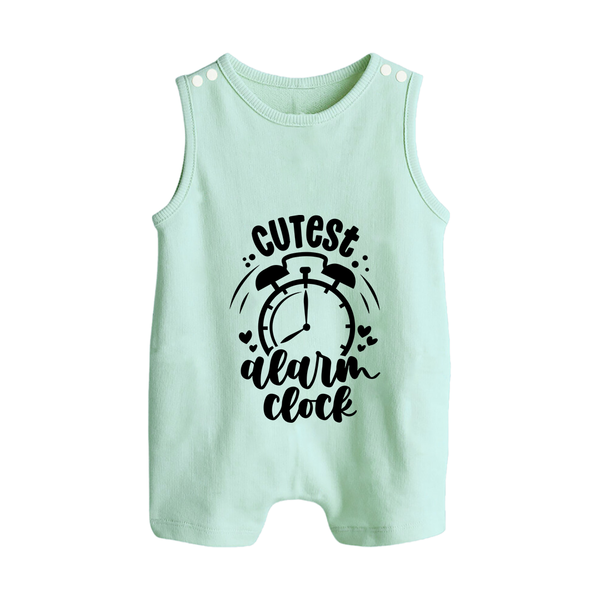 Cutest Alarm Clock Romper Suit | Personalized Baby Romper Suit for the Sleepyheads - MINT GREEN - 0 - 5 Months Old (Chest 18")
