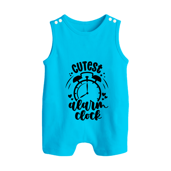 Cutest Alarm Clock Romper Suit | Personalized Baby Romper Suit for the Sleepyheads - SKY BLUE - 0 - 5 Months Old (Chest 18")