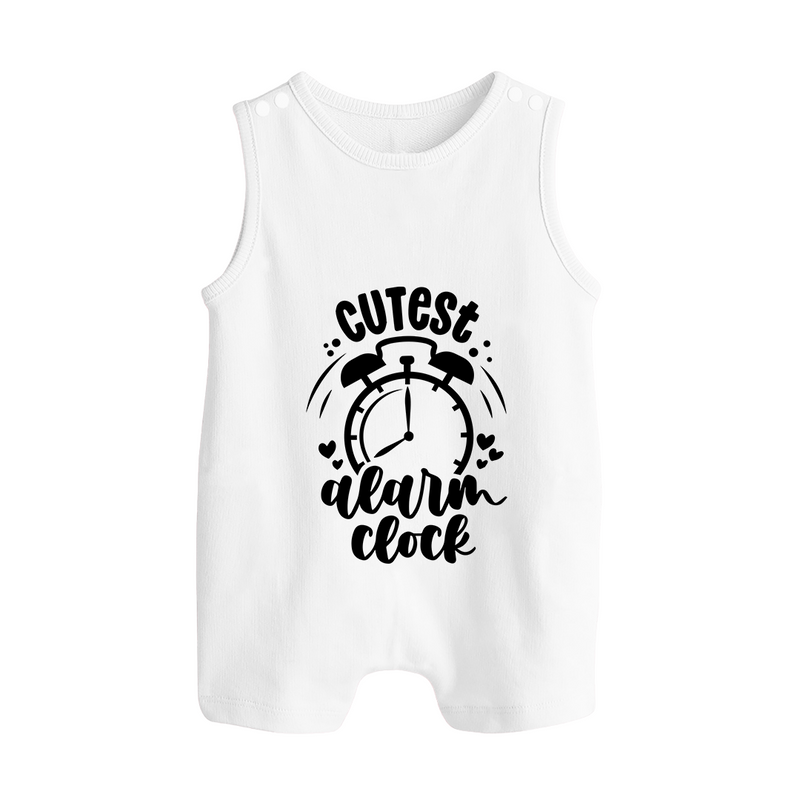 Cutest Alarm Clock Romper Suit | Personalized Baby Romper Suit for the Sleepyheads - WHITE - 0 - 5 Months Old (Chest 18")