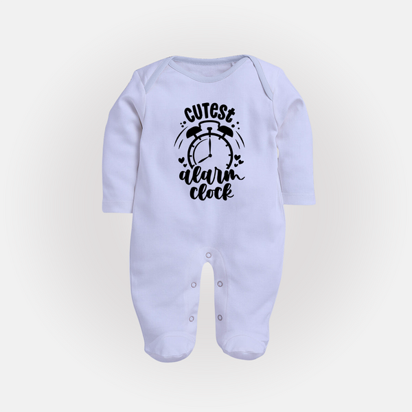 Cutest Alarm Clock Sleep Suit | Personalized Baby Sleep Suit for the Sleepyheads - BABY BLUE - New Born (Chest 7.5")