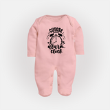 Cutest Alarm Clock Sleep Suit | Personalized Baby Sleep Suit for the Sleepyheads - BABY PINK - New Born (Chest 7.5")