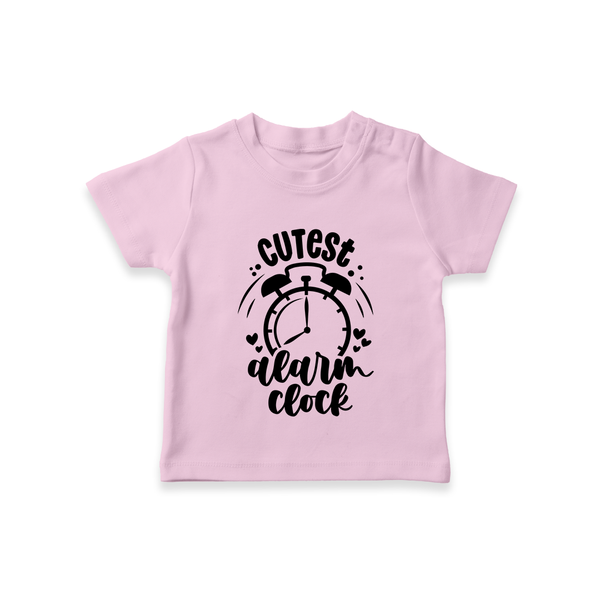 Cutest Alarm Clock TShirt | Personalized Baby TShirt for the Sleepyheads - BABY PINK - 0-5 Months Old (Chest 17")