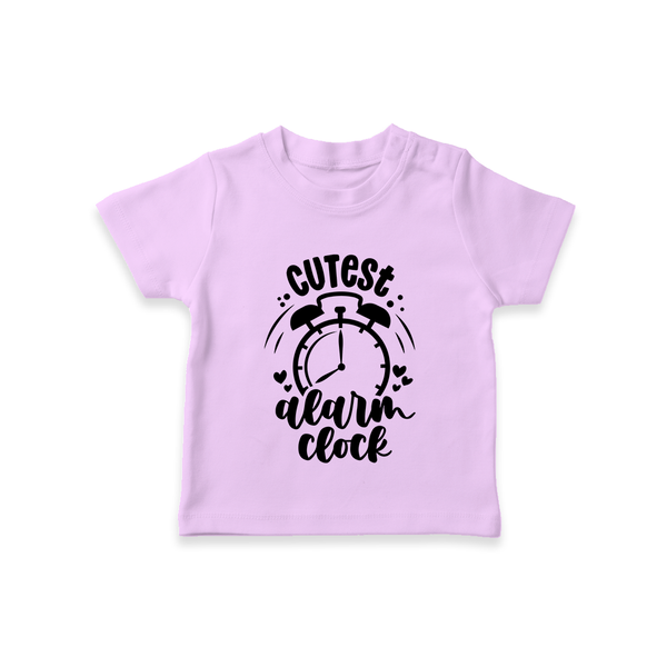 Cutest Alarm Clock TShirt | Personalized Baby TShirt for the Sleepyheads - LILAC - 0-5 Months Old (Chest 17")