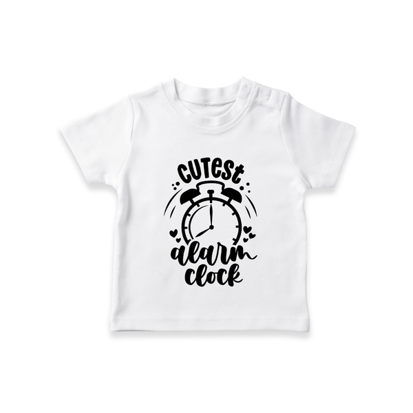 Cutest Alarm Clock TShirt | Personalized Baby TShirt for the Sleepyheads - WHITE - 0-5 Months Old (Chest 17")