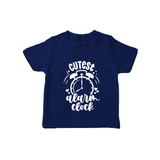 Cutest Alarm Clock TShirt | Personalized Baby TShirt for the Sleepyheads - NAVY BLUE - 0-5 Months Old (Chest 17")