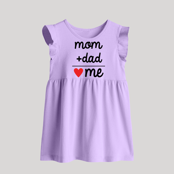 Mom + Dad Baby Frock | Custom BabyFrock Celebrating Family Love - LILAC - 0 - 3 Months Old (Chest 17")