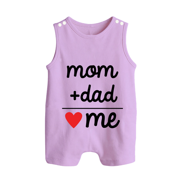 Mom + Dad Romper Suit | Custom Baby Romper Suit Celebrating Family Love - LILAC - 0 - 5 Months Old (Chest 18")