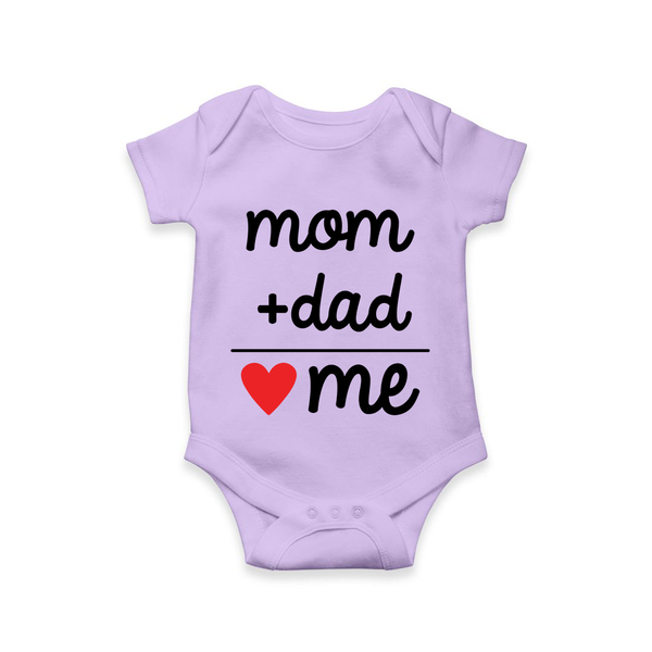 Mom + Dad Romper | Custom Baby Romper Celebrating Family Love - LILAC - New Born (Chest 14")