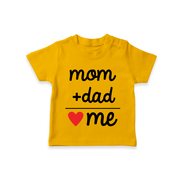 Mom + Dad TShirt | Custom Baby TShirt Celebrating Family Love - CHROME YELLOW - 0-5 Months Old (Chest 17")