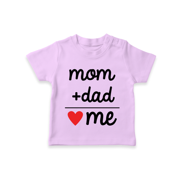 Mom + Dad TShirt | Custom Baby TShirt Celebrating Family Love - LILAC - 0-5 Months Old (Chest 17")