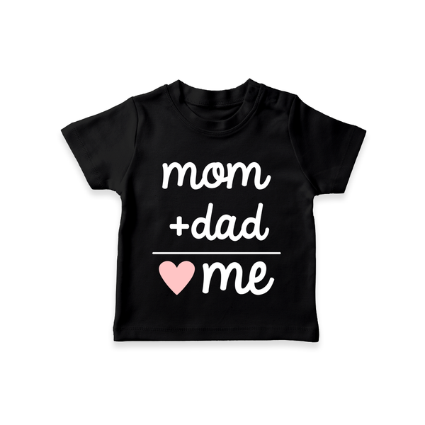 Mom + Dad TShirt | Custom Baby TShirt Celebrating Family Love - BLACK - 0-5 Months Old (Chest 17")