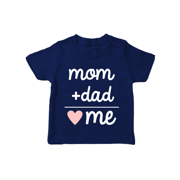 Mom + Dad TShirt | Custom Baby TShirt Celebrating Family Love - NAVY BLUE - 0-5 Months Old (Chest 17")