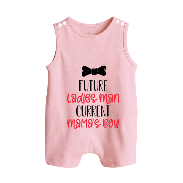 Future Ladies' Man Current Mama's Boy Romper Suit | Personalized Baby Romper Suit for Mama's Boy - BABY PINK - 0 - 5 Months Old (Chest 18")