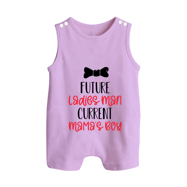 Future Ladies' Man Current Mama's Boy Romper Suit | Personalized Baby Romper Suit for Mama's Boy - LILAC - 0 - 5 Months Old (Chest 18")