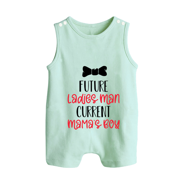 Future Ladies' Man Current Mama's Boy Romper Suit | Personalized Baby Romper Suit for Mama's Boy - MINT GREEN - 0 - 5 Months Old (Chest 18")