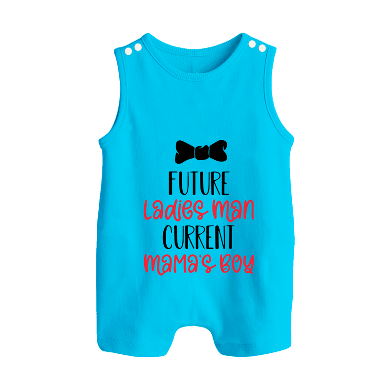 Future Ladies' Man Current Mama's Boy Romper Suit | Personalized Baby Romper Suit for Mama's Boy - SKY BLUE - 0 - 5 Months Old (Chest 18")