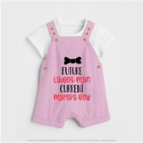 Future Ladies' Man Current Mama's Boy Dungaree | Personalized Baby Dungaree for Mama's Boy - BABY PINK - 0 - 5 Months Old (Chest 18")