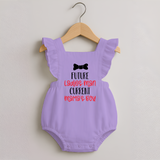 Future Ladies' Man Current Mama's Boy Romper Frock | Personalized Baby Romper Frock for Mama's Boy - LILAC - 0 - 3 Months Old (Chest 19")