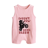 Daddy's New Riding Buddy Romper Suit | Personalized Baby Romper Suit for Daddy's Little Partner - BABY PINK - 0 - 5 Months Old (Chest 18")