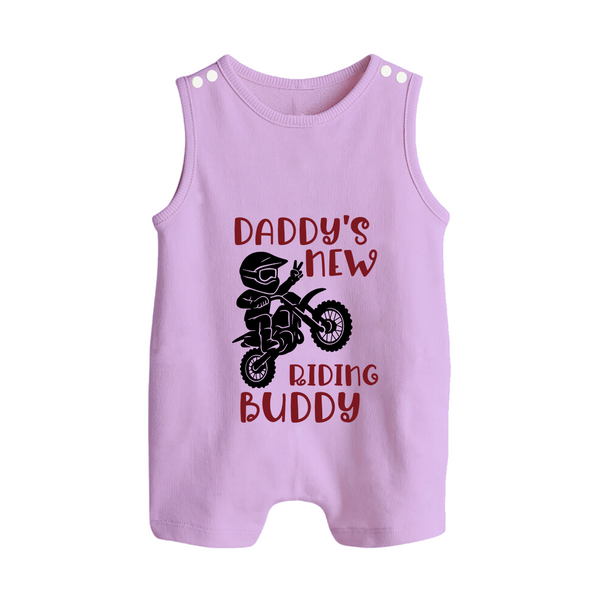 Daddy's New Riding Buddy Romper Suit | Personalized Baby Romper Suit for Daddy's Little Partner - LILAC - 0 - 5 Months Old (Chest 18")