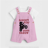 Daddy's New Riding Buddy Dungaree | Personalized Baby Dungaree for Daddy's Little Partner - BABY PINK - 0 - 5 Months Old (Chest 18")