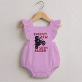 Daddy's New Riding Buddy Romper Frock | Personalized Baby Romper Frock for Daddy's Little Partner - BABY PINK - 0 - 3 Months Old (Chest 19")