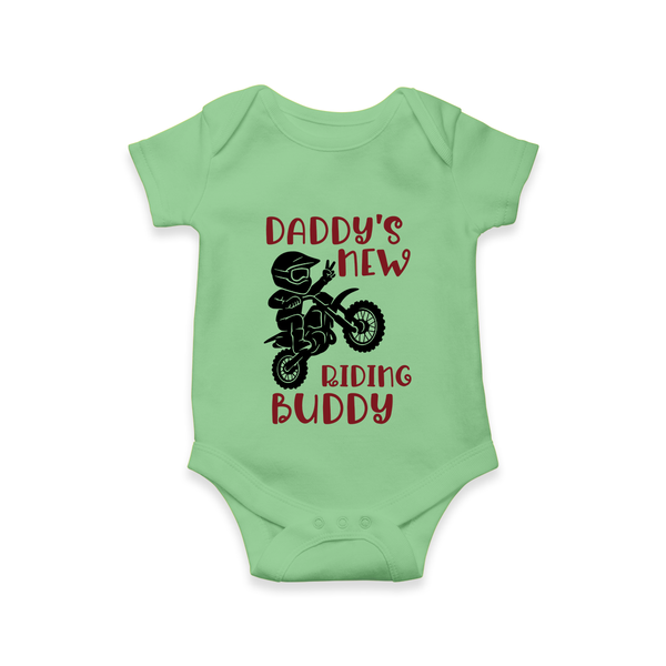 Daddy's New Riding Buddy Romper | Personalized Baby Romper for Daddy's Little Partner - GREEN - New Born (Chest 14")