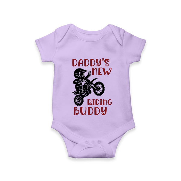 Daddy's New Riding Buddy Romper | Personalized Baby Romper for Daddy's Little Partner - LILAC - New Born (Chest 14")