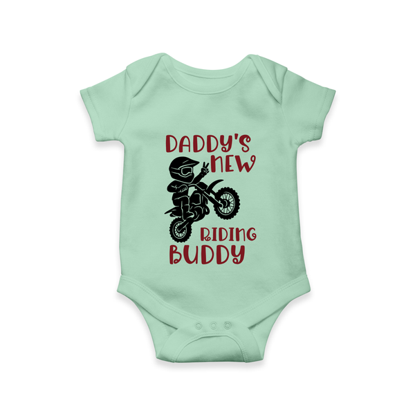 Daddy's New Riding Buddy Romper | Personalized Baby Romper for Daddy's Little Partner - MINT GREEN - New Born (Chest 14")