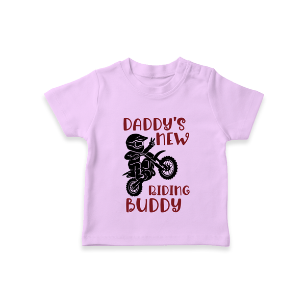 Daddy's New Riding Buddy TShirt | Personalized Baby TShirt for Daddy's Little Partner - LILAC - 0-5 Months Old (Chest 17")