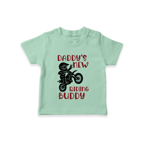Daddy's New Riding Buddy TShirt | Personalized Baby TShirt for Daddy's Little Partner - MINT GREEN - 0-5 Months Old (Chest 17")