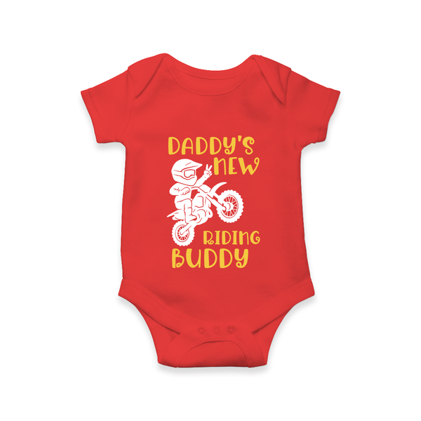 Daddy's New Riding Buddy Romper | Personalized Baby Romper for Daddy's Little Partner - RED - New Born (Chest 14")