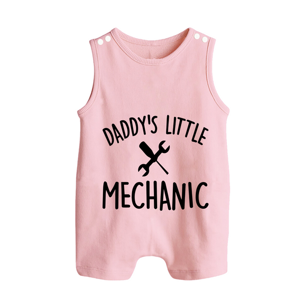 Daddy's Little Mechanic Romper Suit | Custom Baby Romper Suit for Daddy's Helper - BABY PINK - 0 - 5 Months Old (Chest 18")