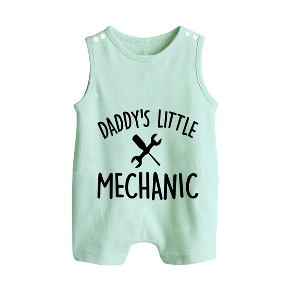 Daddy's Little Mechanic Romper Suit | Custom Baby Romper Suit for Daddy's Helper - MINT GREEN - 0 - 5 Months Old (Chest 18")