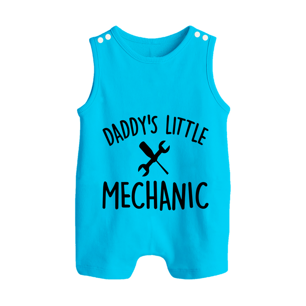 Daddy's Little Mechanic Romper Suit | Custom Baby Romper Suit for Daddy's Helper - SKY BLUE - 0 - 5 Months Old (Chest 18")
