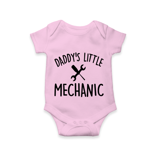 Daddy's Little Mechanic Romper | Custom Baby Romper for Daddy's Helper - BABY PINK - New Born (Chest 14")