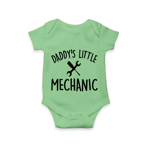 Daddy's Little Mechanic Romper | Custom Baby Romper for Daddy's Helper - GREEN - New Born (Chest 14")