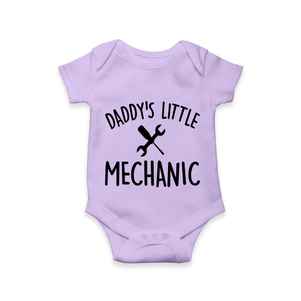 Daddy's Little Mechanic Romper | Custom Baby Romper for Daddy's Helper - LILAC - New Born (Chest 14")
