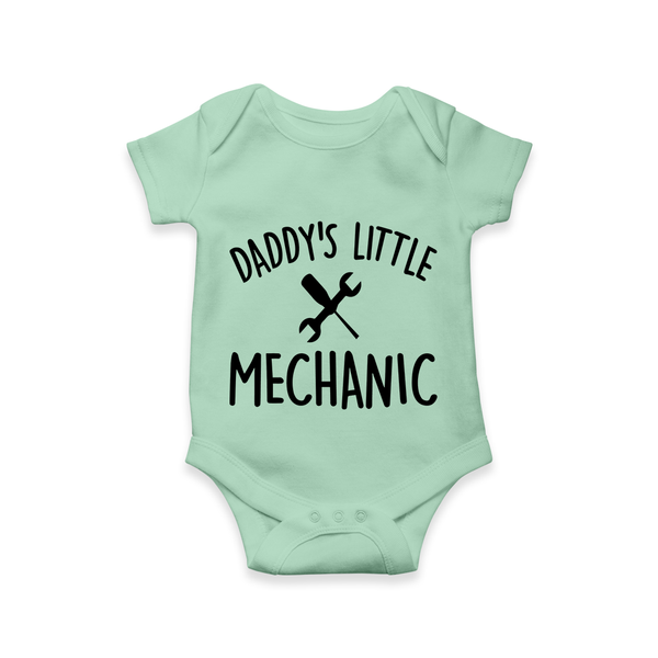 Daddy's Little Mechanic Romper | Custom Baby Romper for Daddy's Helper - MINT GREEN - New Born (Chest 14")